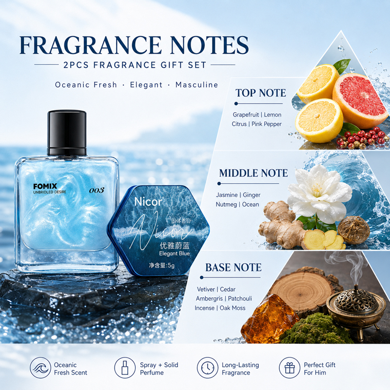 2PCS Men's Perfume Gift Set Oc - Cologne Solid Balm ulasan dan harga