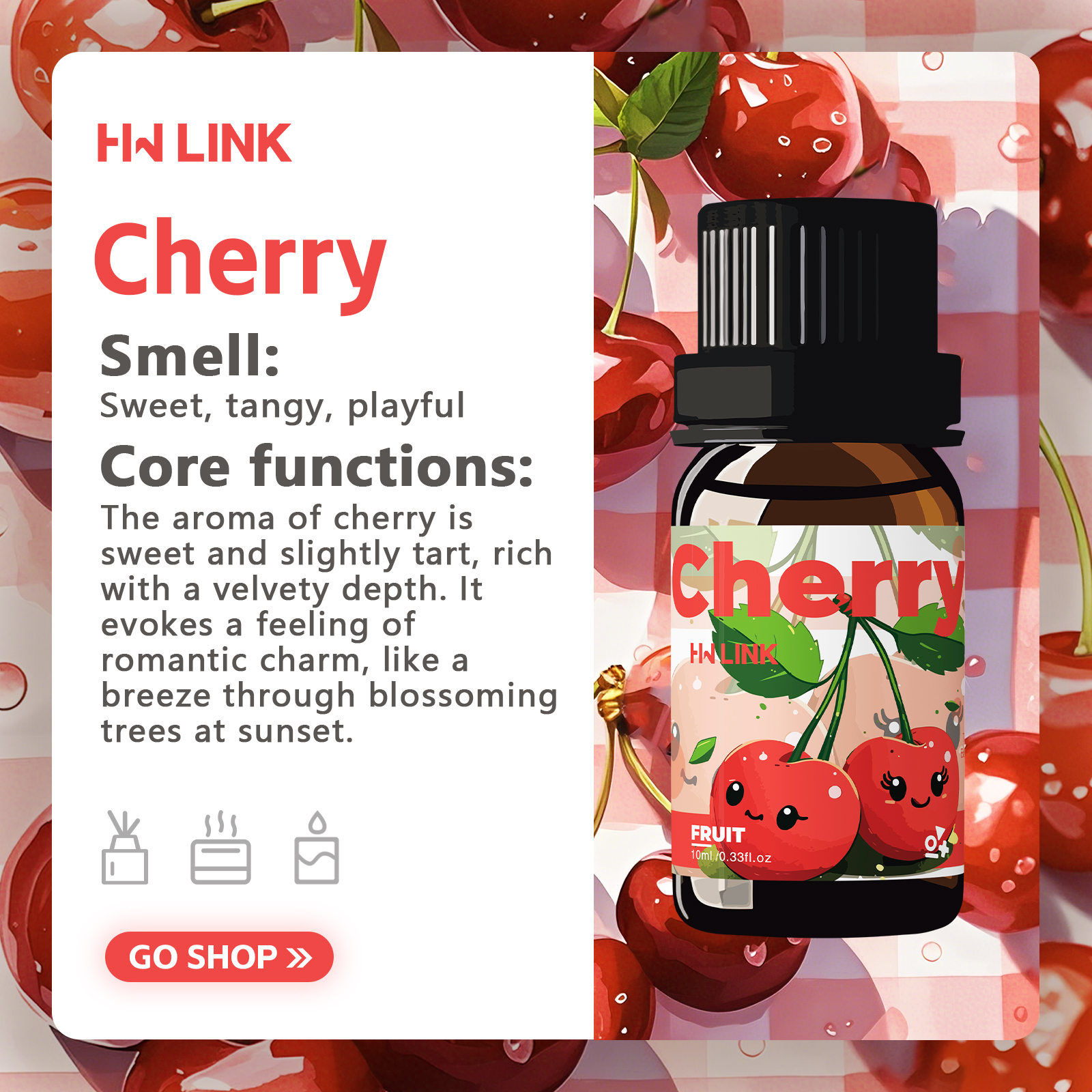 Cherry Essential Oils 10ml Per - Perfume Fragrance Soap ulasan dan harga