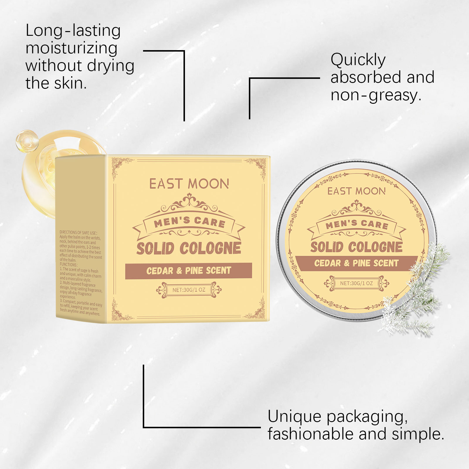 30g Cedar Wood Men's Solid Col - Cologne Solid Balm ulasan dan harga