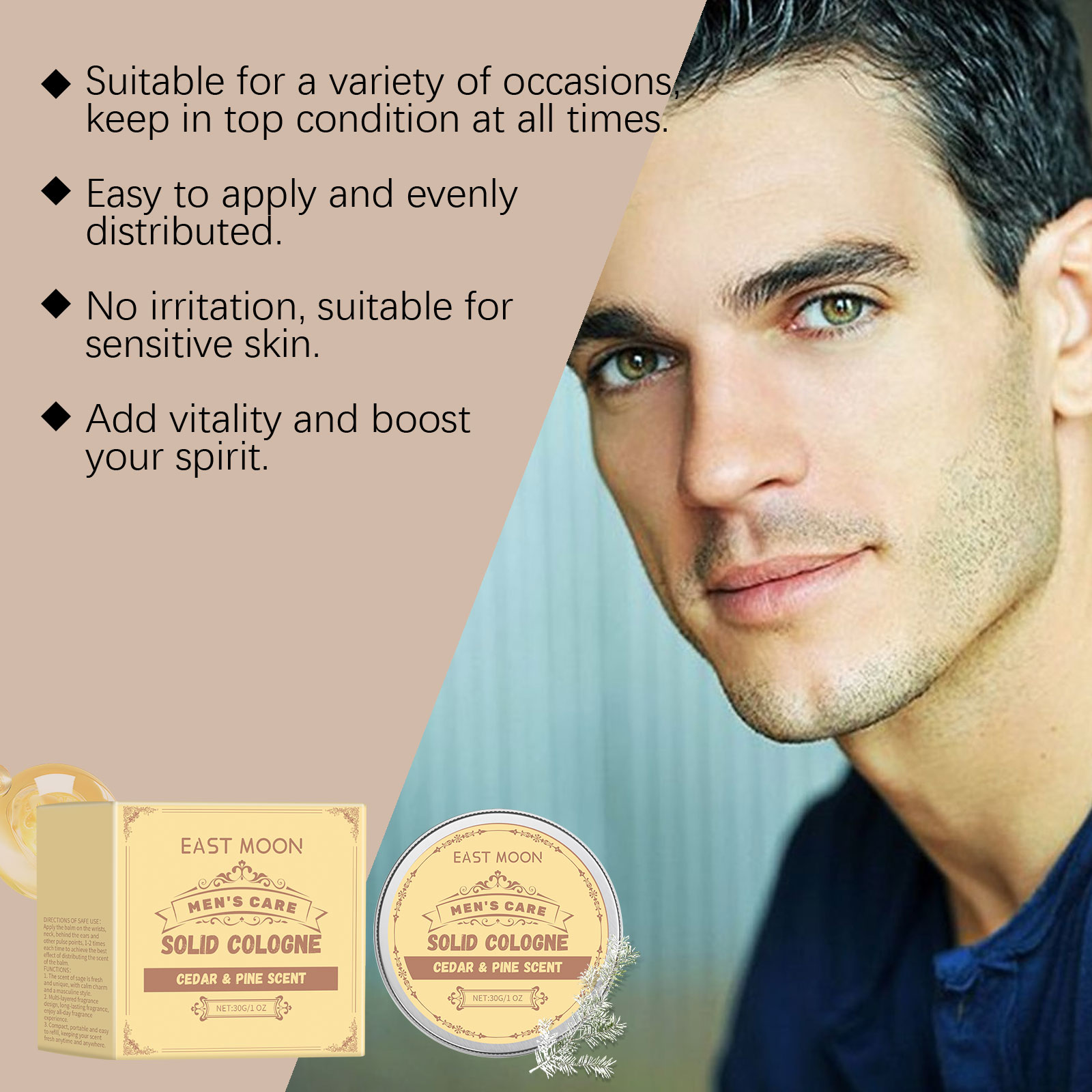30g Cedar Wood Men's Solid Col - Cologne Solid Balm ulasan dan harga