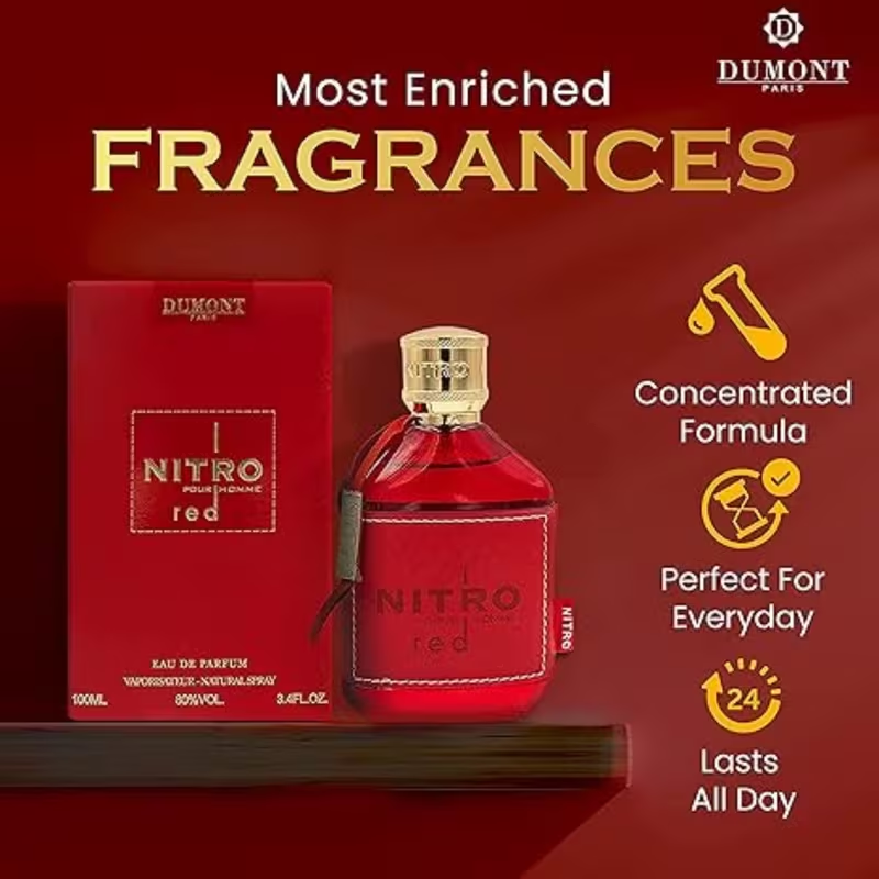 Dumont NITRO RED - 3.4oz - Eau - Perfume Floral Fragrance ulasan dan harga