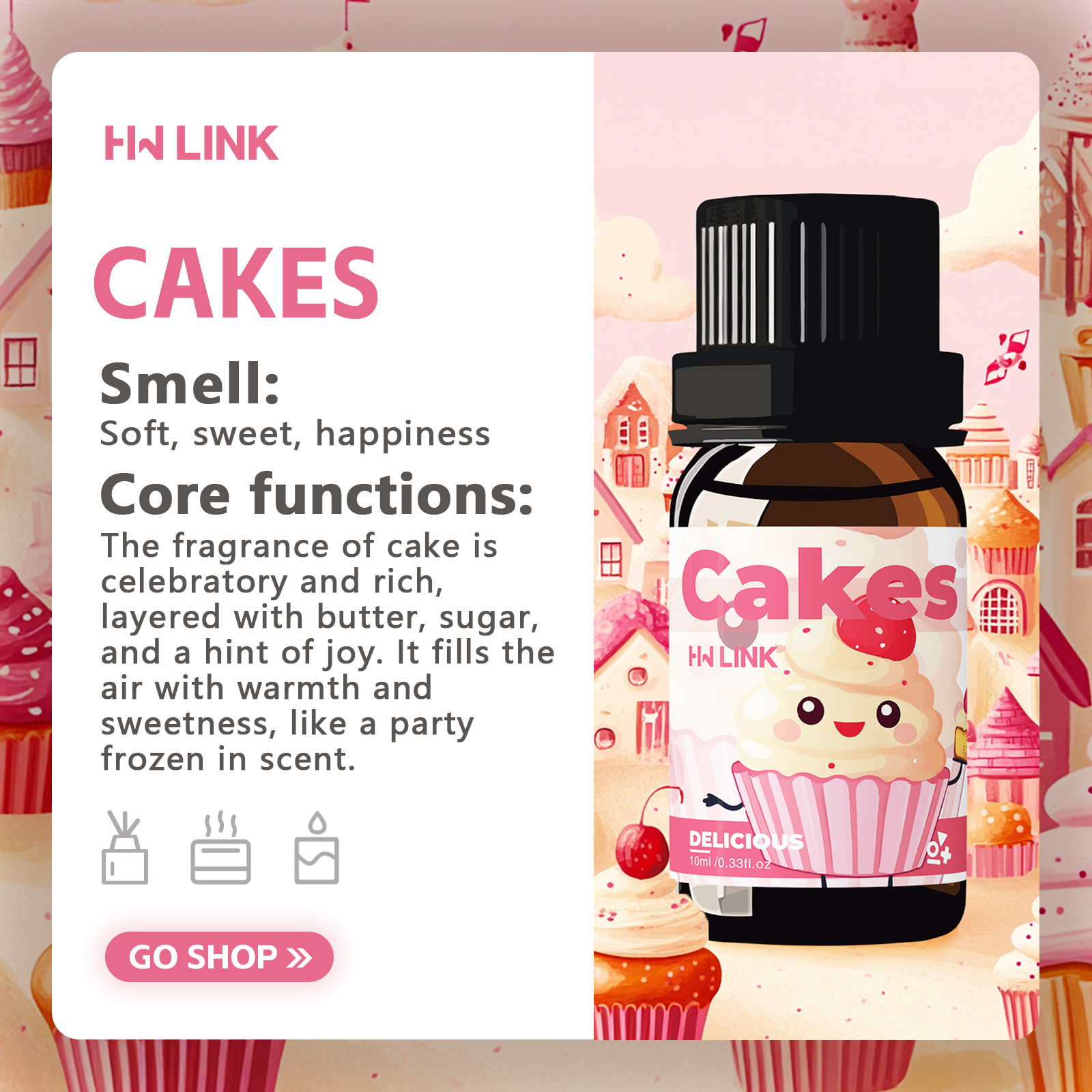 10ml Cakes Essential Oils Perf - Perfume Fragrance Soap ulasan dan harga